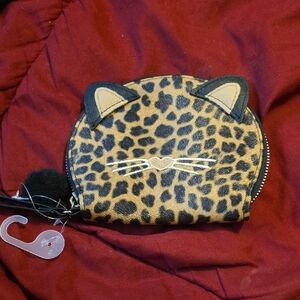 Leopard Print Cat Ear Wristlet Purse
